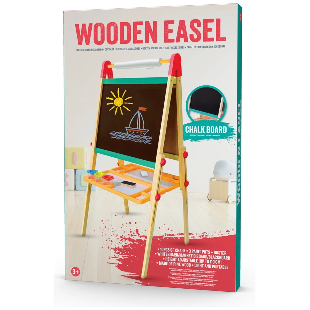 2-In-1 Wooden Easel Chalkboard And Whiteboard With Accessories