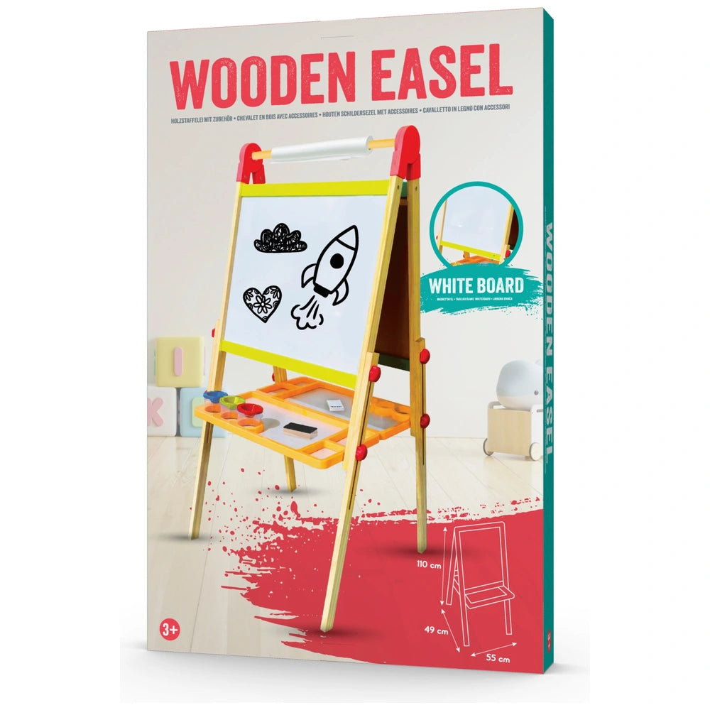 2-In-1 Wooden Easel Chalkboard And Whiteboard With Accessories