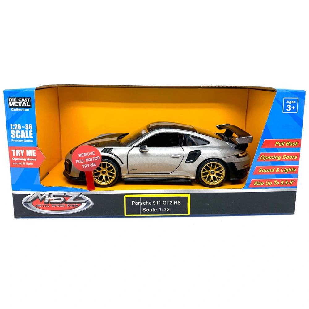 1:32 Porsche 911 Gt2 Rs Wp Pull Back Diecast Car