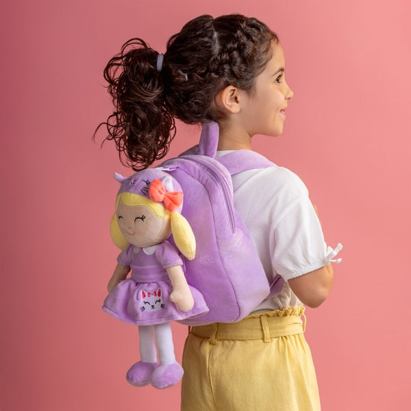 Ivy & Lily 30Cm Purple Backpack And Rag Doll
