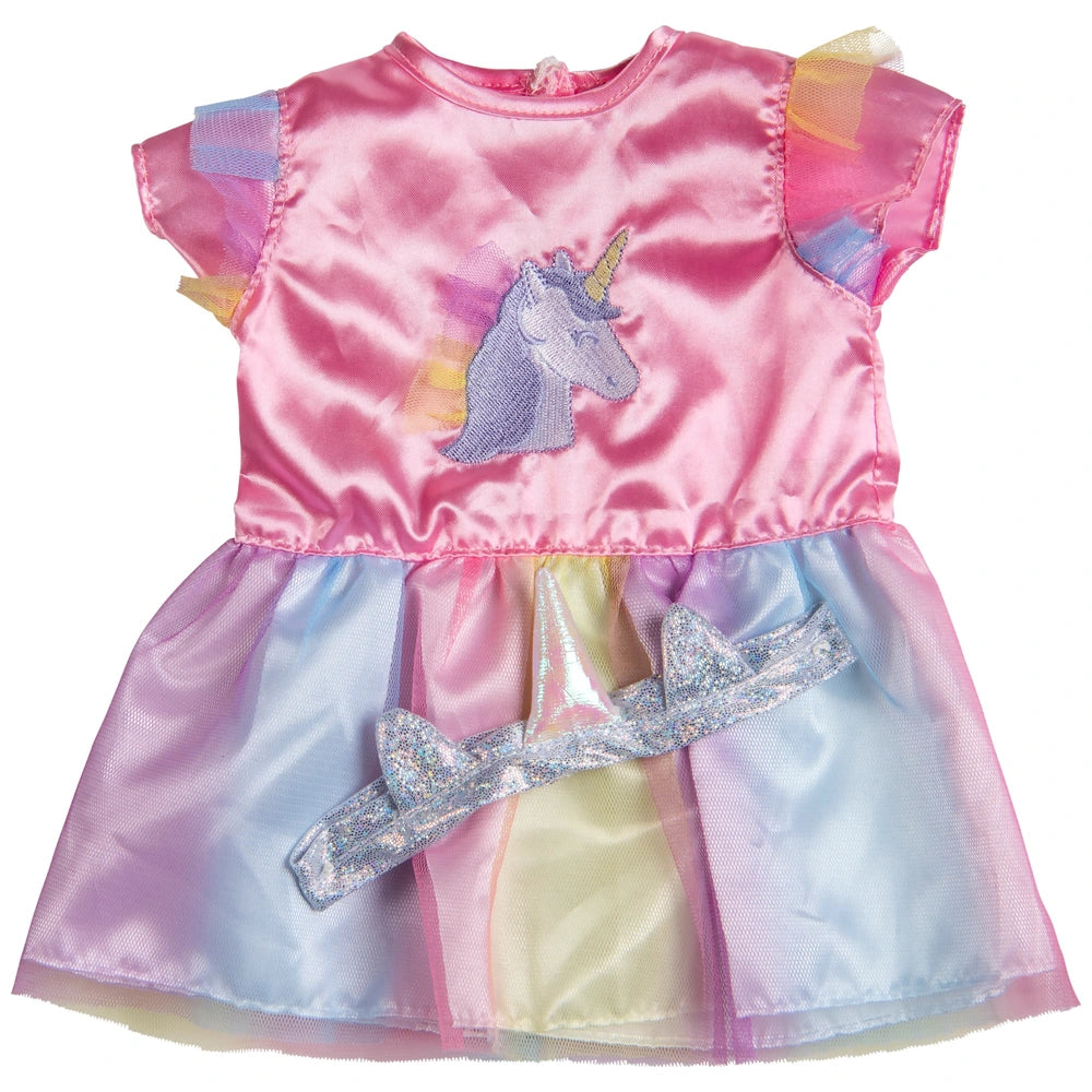 Ivy & Lily Baby Doll Unicorn Dress And Headband 43Cm
