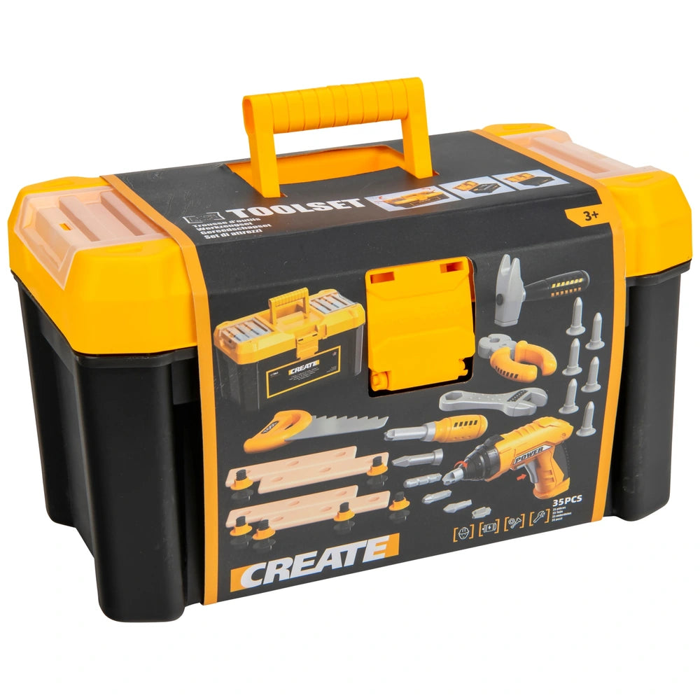 Create Construction Tool Box 35 Piece Tool Kit Set