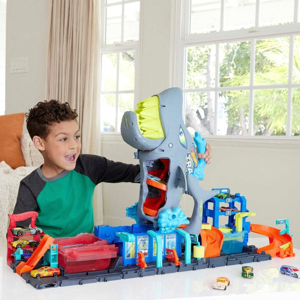 Hot Wheels City Let's Race Netflix - Ultra Shark Car Wash Set