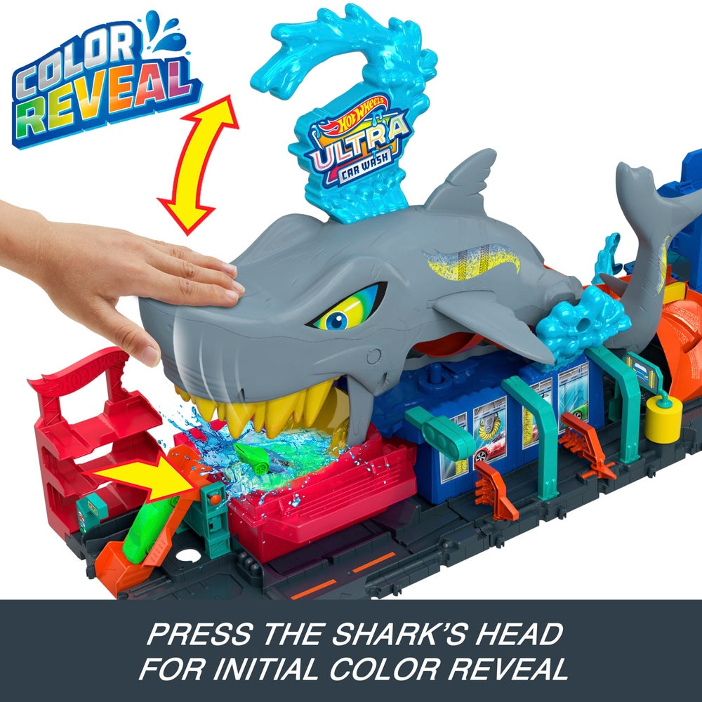 Hot Wheels City Let's Race Netflix - Ultra Shark Car Wash Set