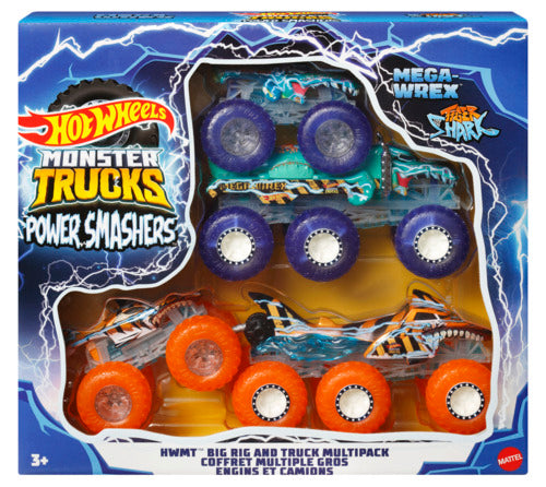 Hot Wheels Monster Trucks Power Smashers Big Rig And Truck Multipack