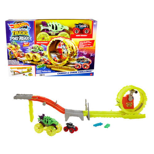 Hot Wheels Monster Trucks Power Smashers Charge And Chase Challenge Set