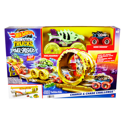 Hot Wheels Monster Trucks Power Smashers Charge And Chase Challenge Set