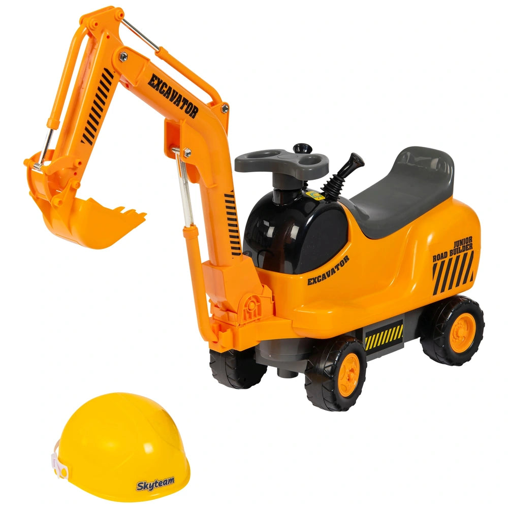 Micro Excavator Ride On And Hard Hat
