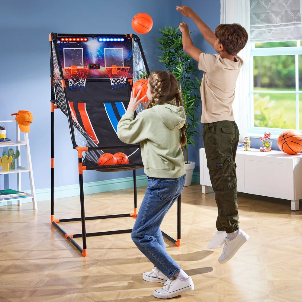 Double Shot Basketball Arcade Game With Led Lights