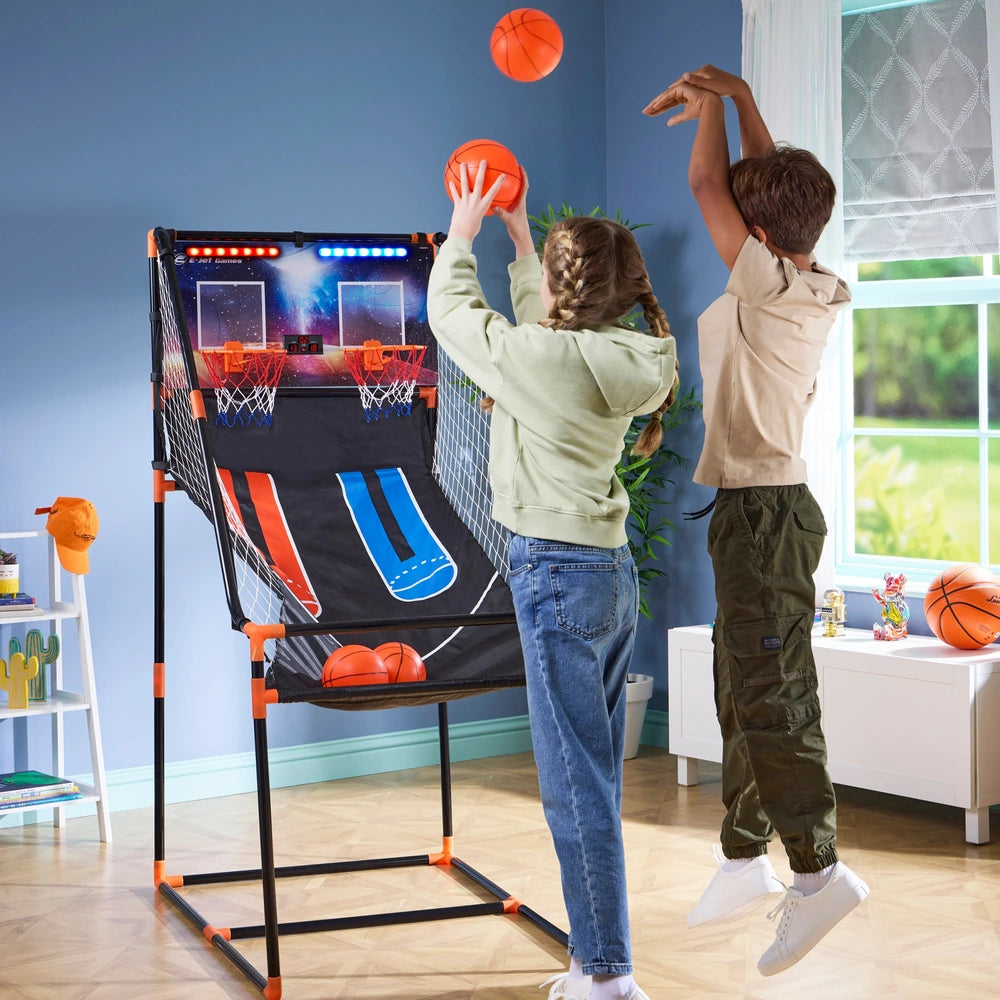 Double Shot Basketball Arcade Game With Led Lights