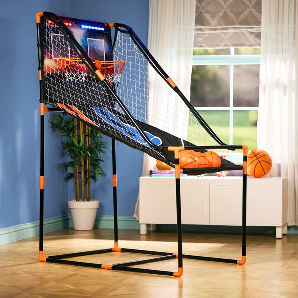 Double Shot Basketball Arcade Game With Led Lights
