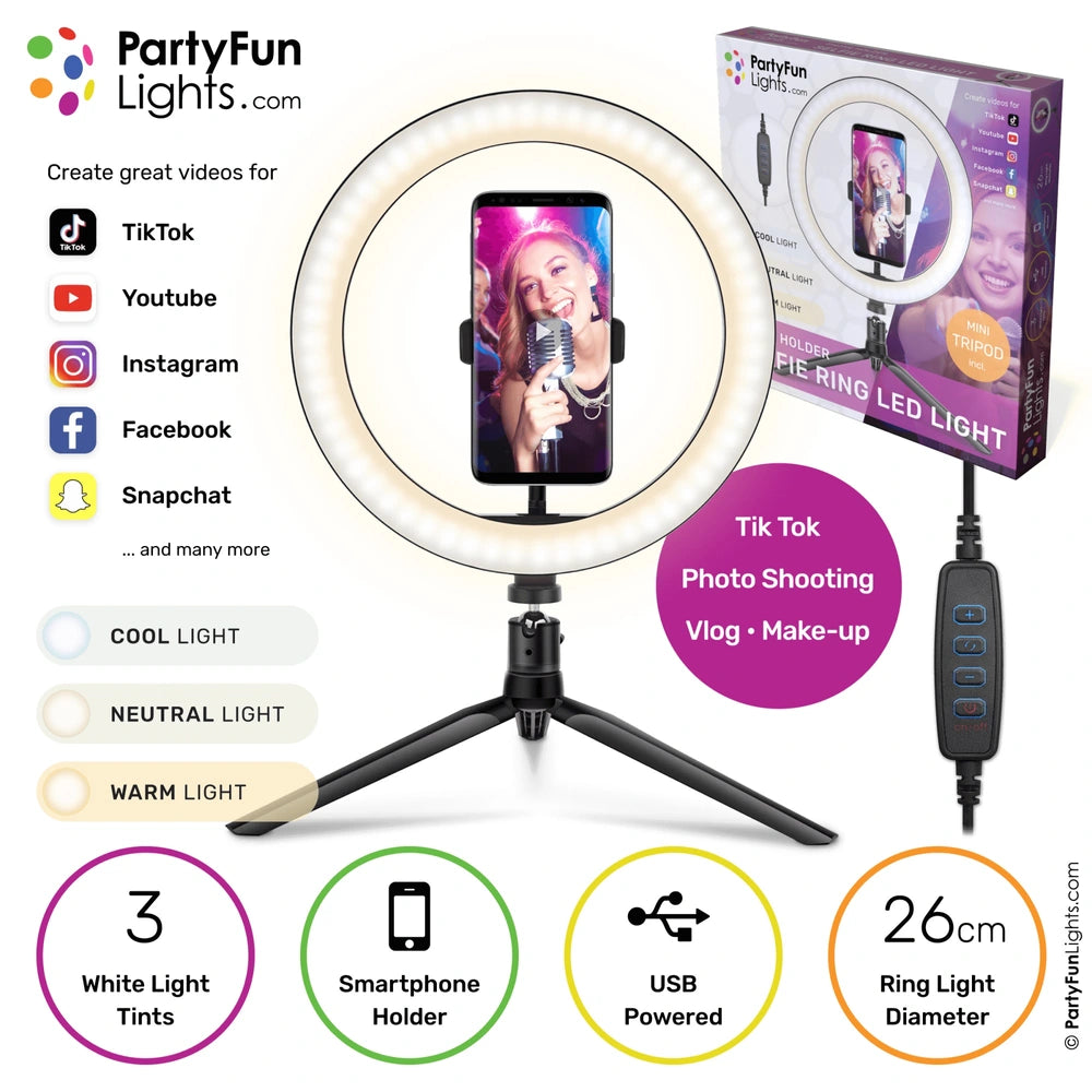 Selfie Ring Leg Light With Phone Holder