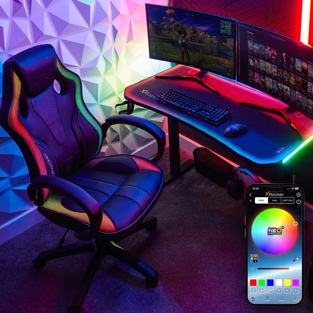 X Rocker Cobra Esports Rgb Gaming Chair With App Controlled Led Lighting