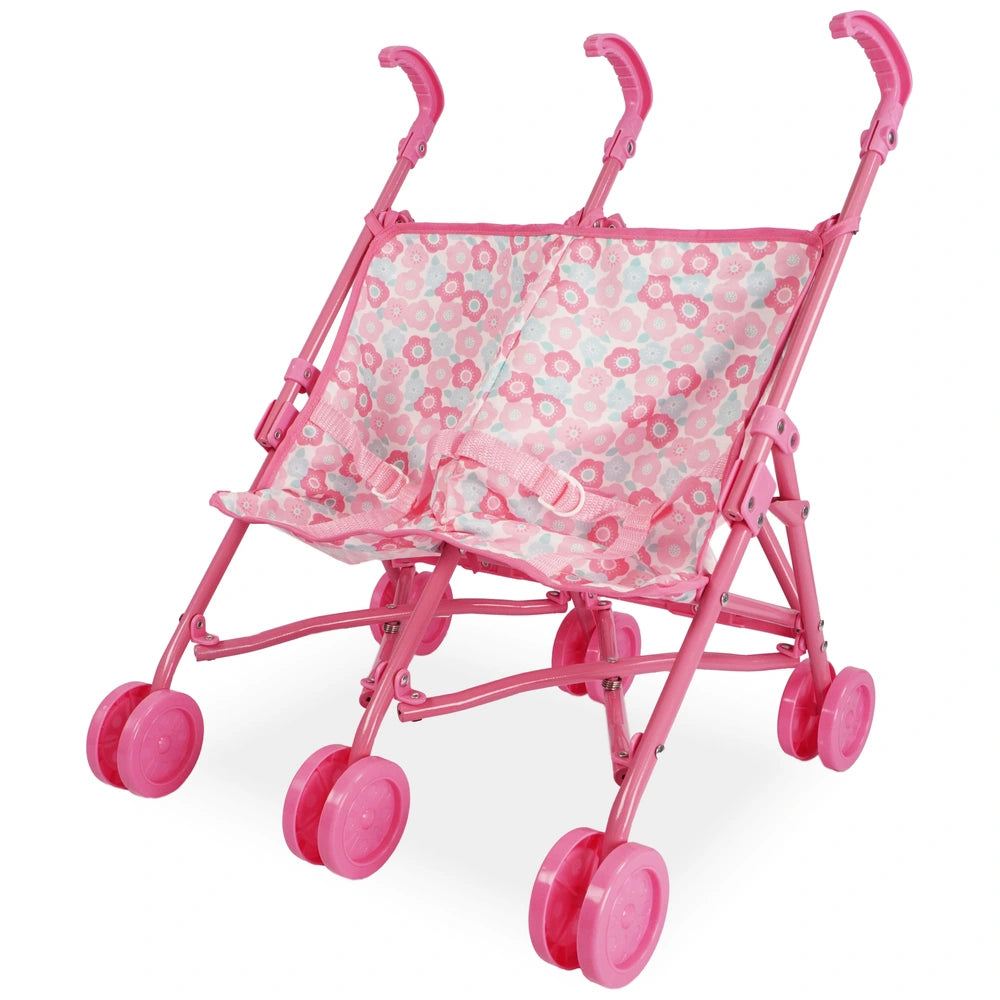 Kisses & Cuddles Baby Doll And Twin Stroller Set