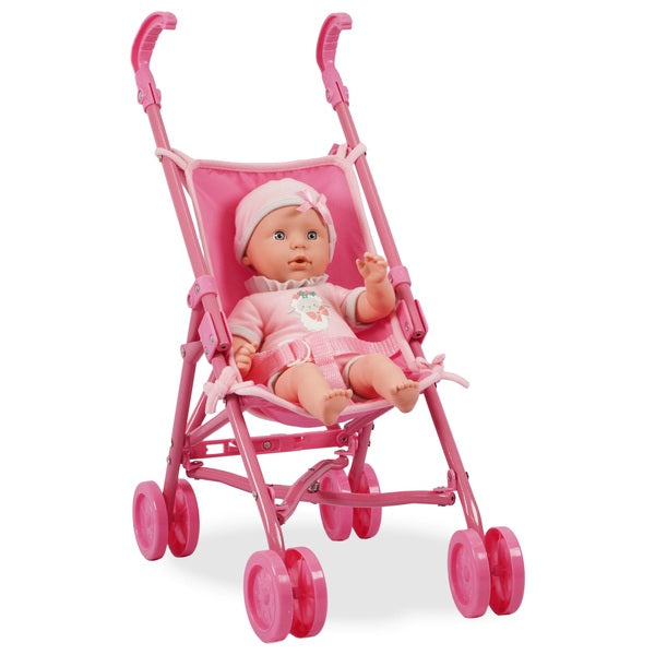Kisses & Cuddles Baby Doll And Stroller With Accessories Set 36Cm