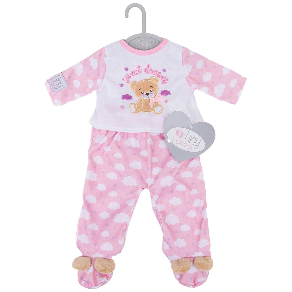Tiny Treasures Baby Doll Clothes Teddy Bedtime Outfit 44Cm