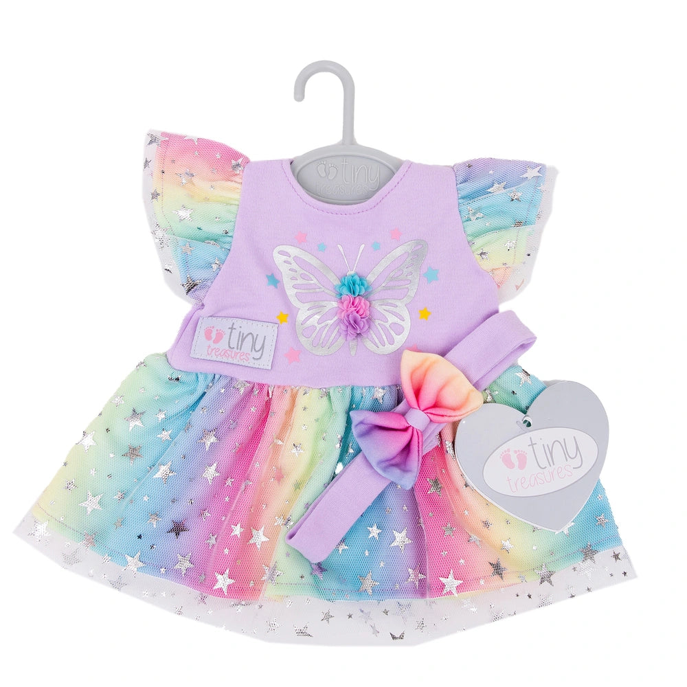 Tiny Treasures Baby Doll Clothes Butterfly Dress Outfit 44Cm