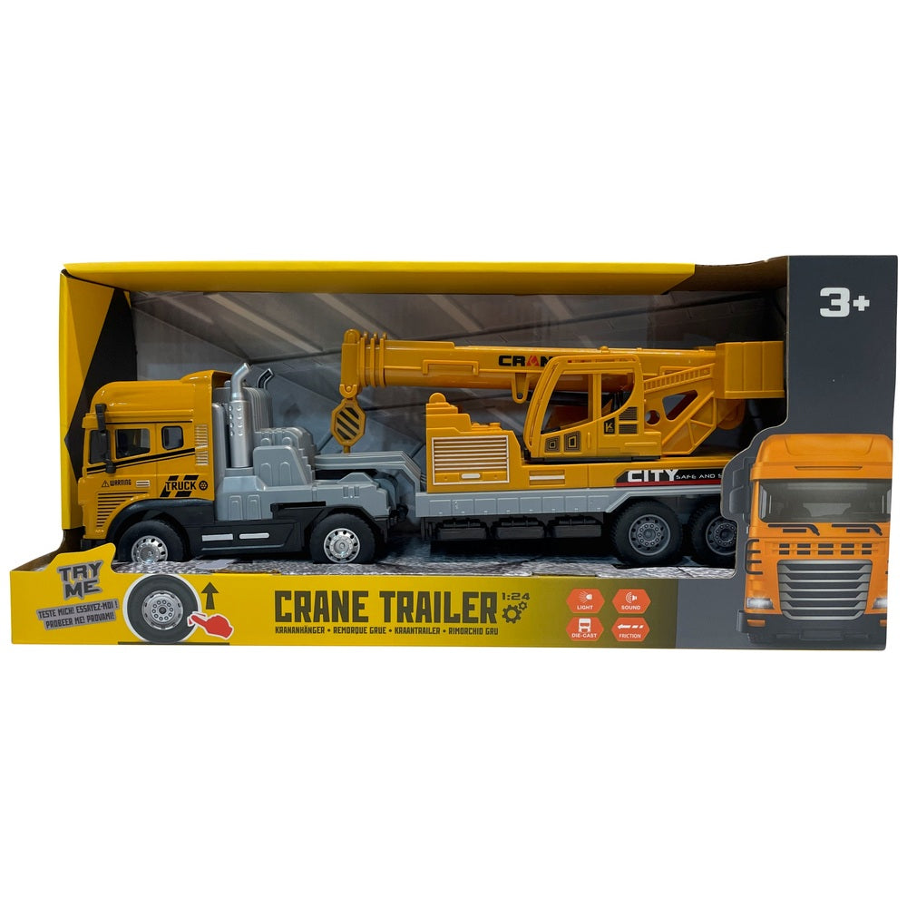 Diecast Crane And Trailer With Lights And Sounds