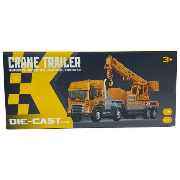 Diecast Crane And Trailer With Lights And Sounds