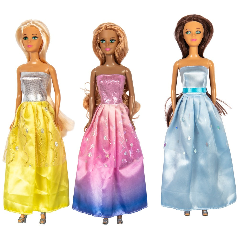 Fashion Dolls With Clothes And Accessories 3 Pack