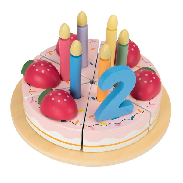 Kitchen Corner Wooden Birthday Cake With Strawberries