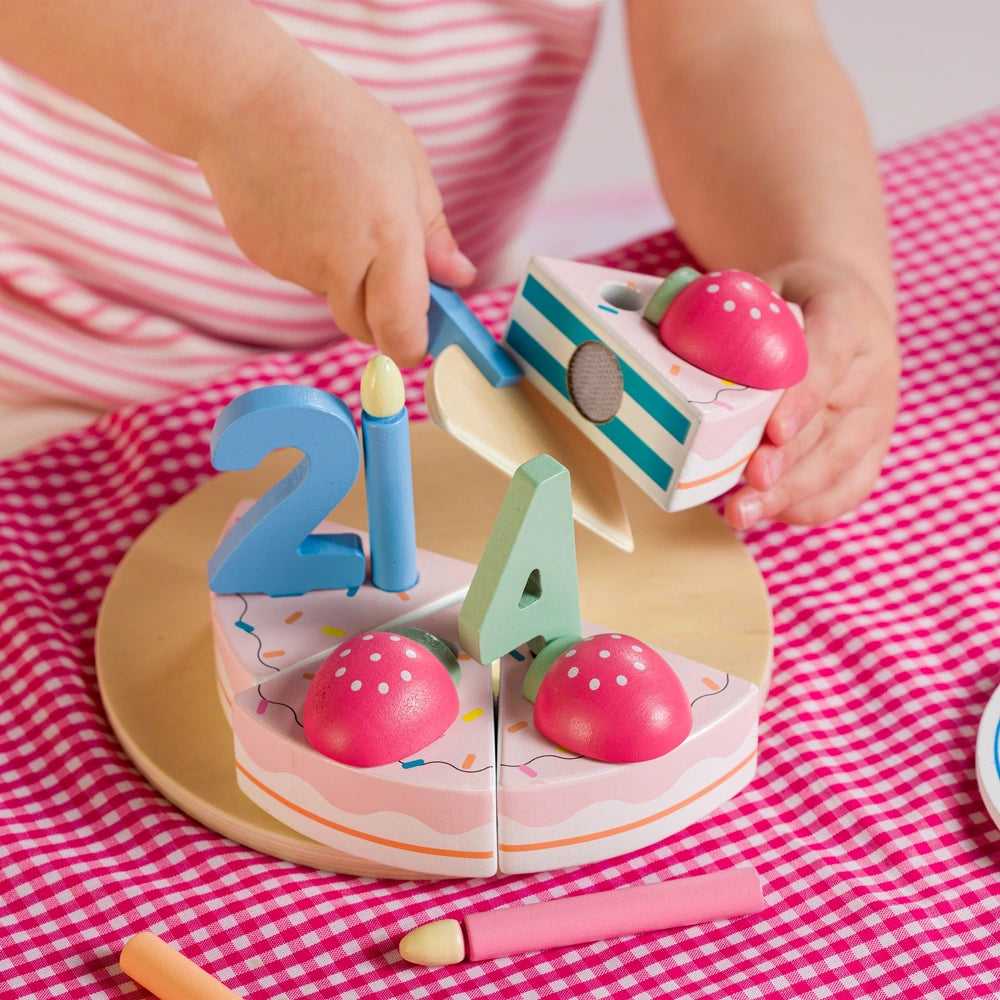 Kitchen Corner Wooden Birthday Cake With Strawberries