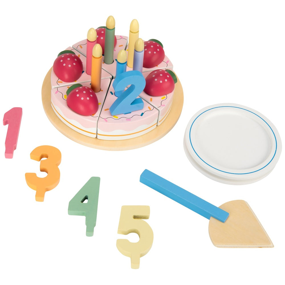 Kitchen Corner Wooden Birthday Cake With Strawberries