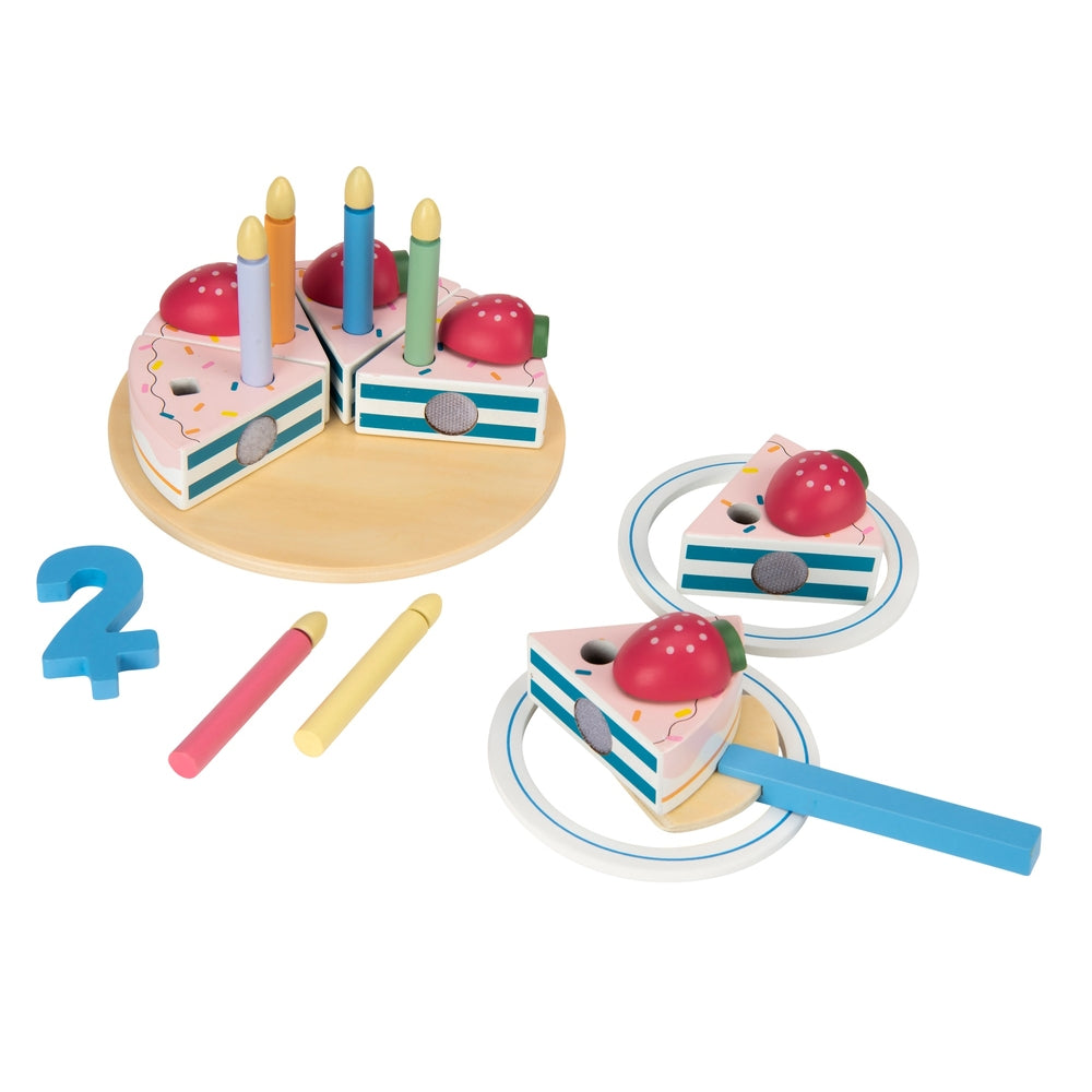 Kitchen Corner Wooden Birthday Cake With Strawberries