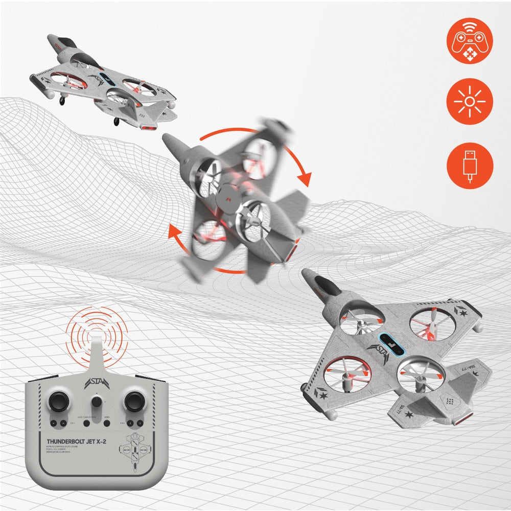 Sharper Image Thunderbolt Jet X-2 Remote Control Stunt Drone