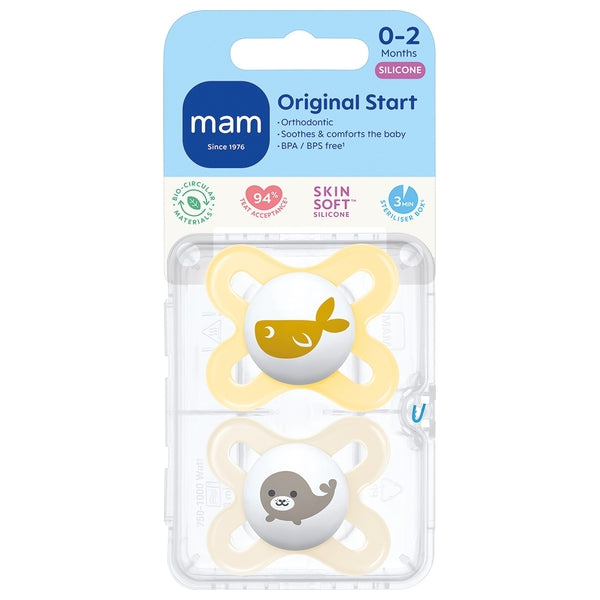 Mam Birth+ Original Start Dummies 2 Pack Neutral