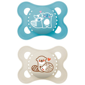 Mam 0-6 Months Original Dummies 2 Pack Blue