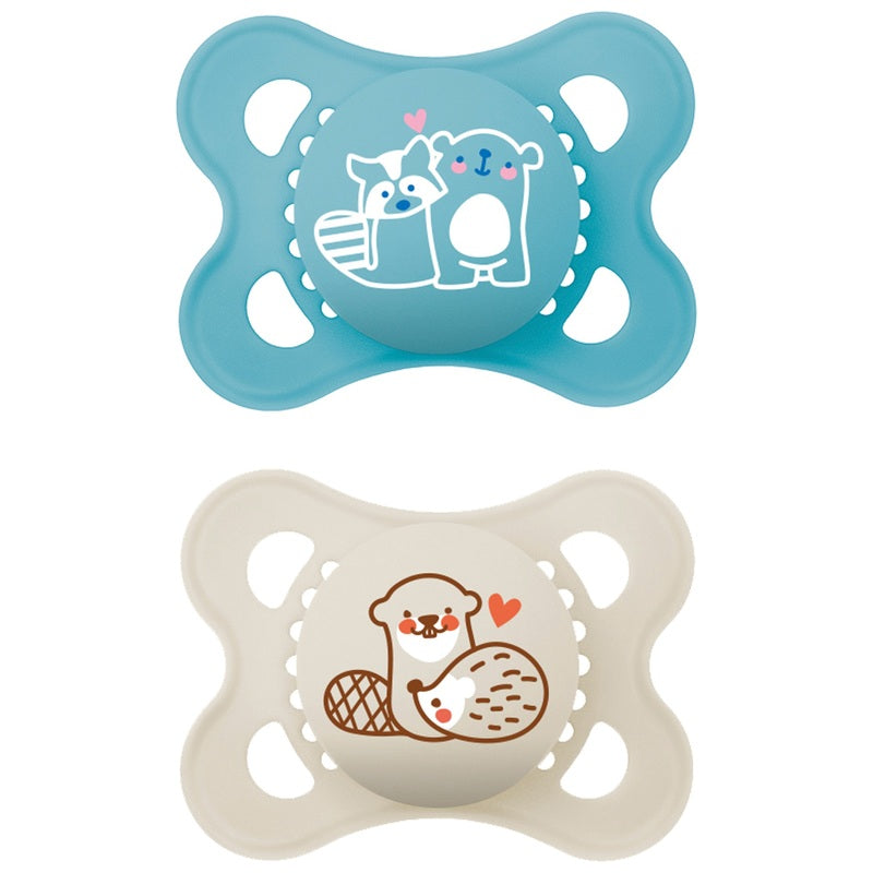 Mam 2 Months+ Original Dummies 2 Pack Blue