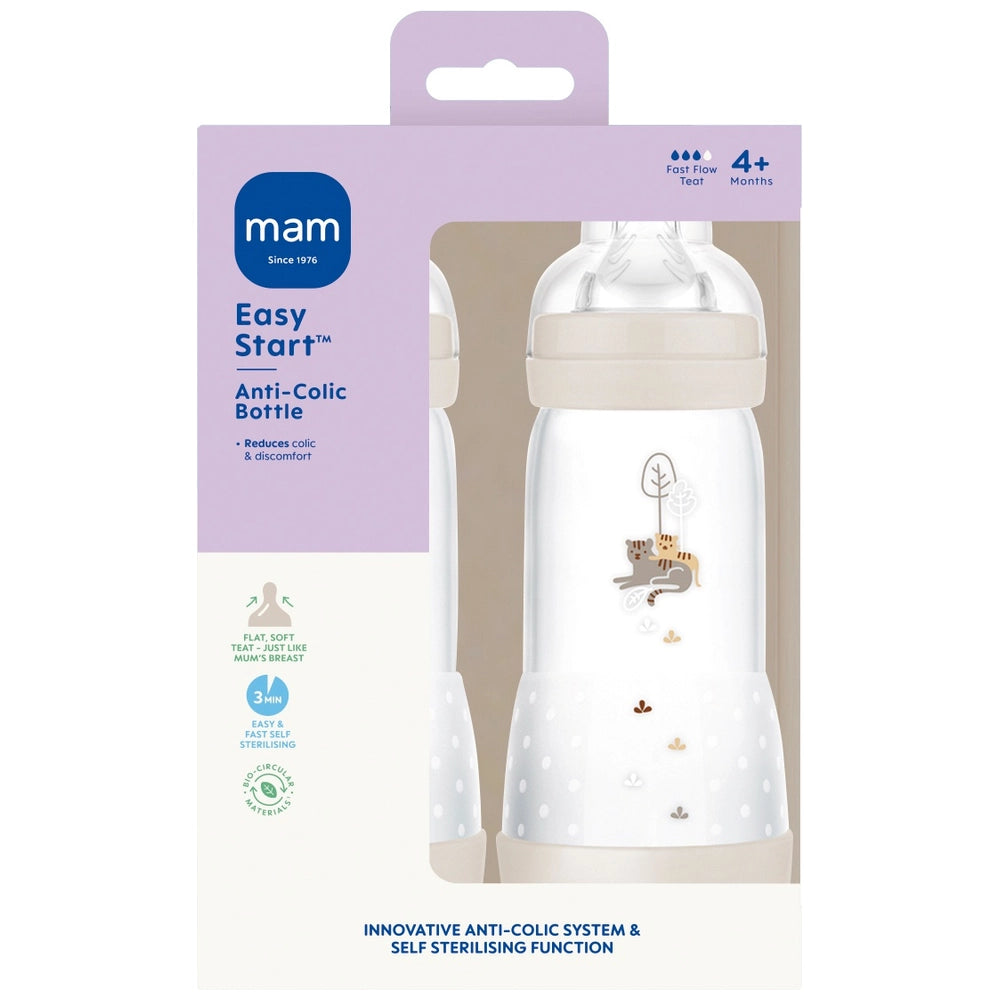 Mam Easy Start Self-Sterilising Anti-Colic 320Ml Baby Bottles 2 Pack