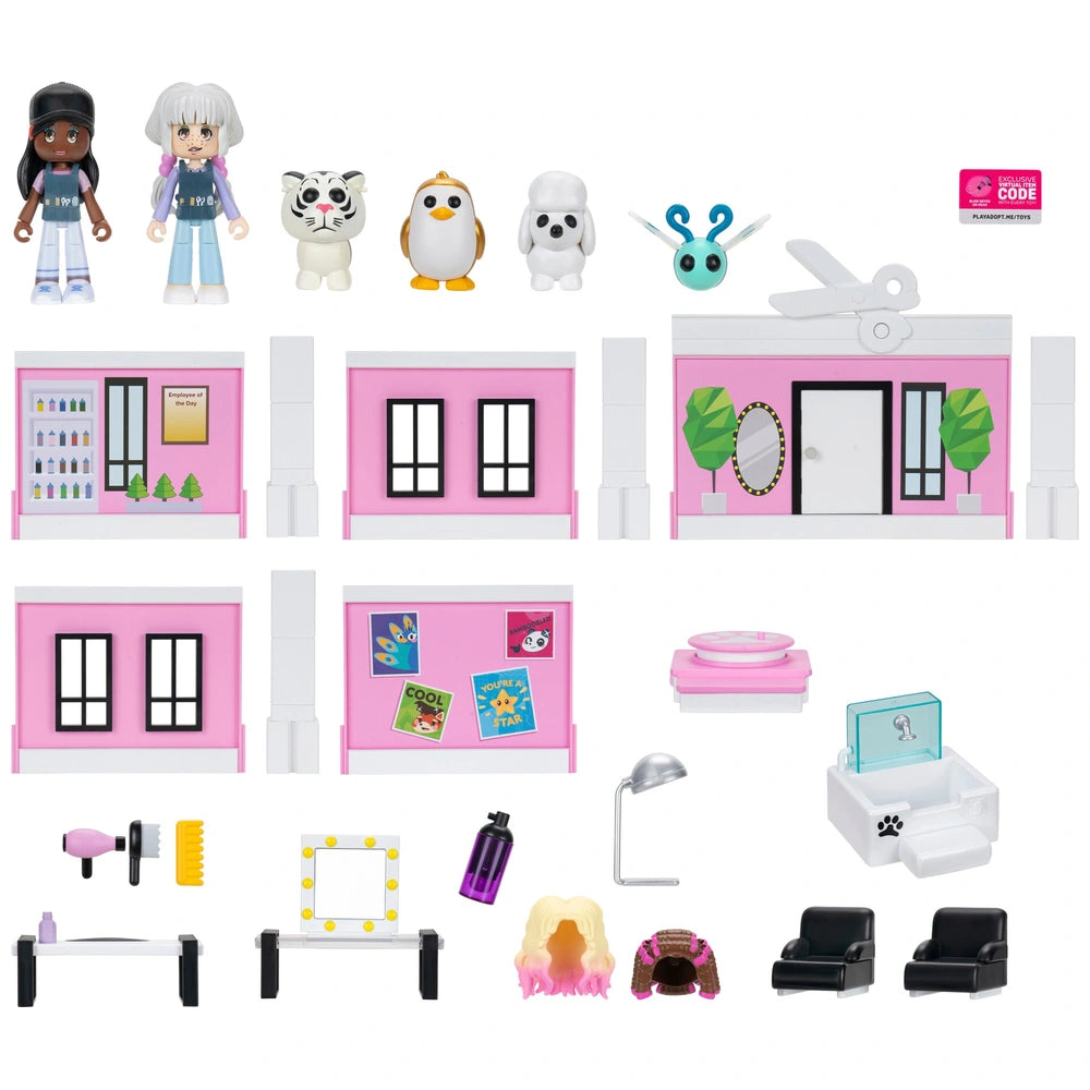 Adopt Me! Pet Salon Deluxe Playset - Top Online Game - Exclusive Virtual Item Code Included - Featuring Your Favourite Adopt Me! Pets, Characters, And Playscapes