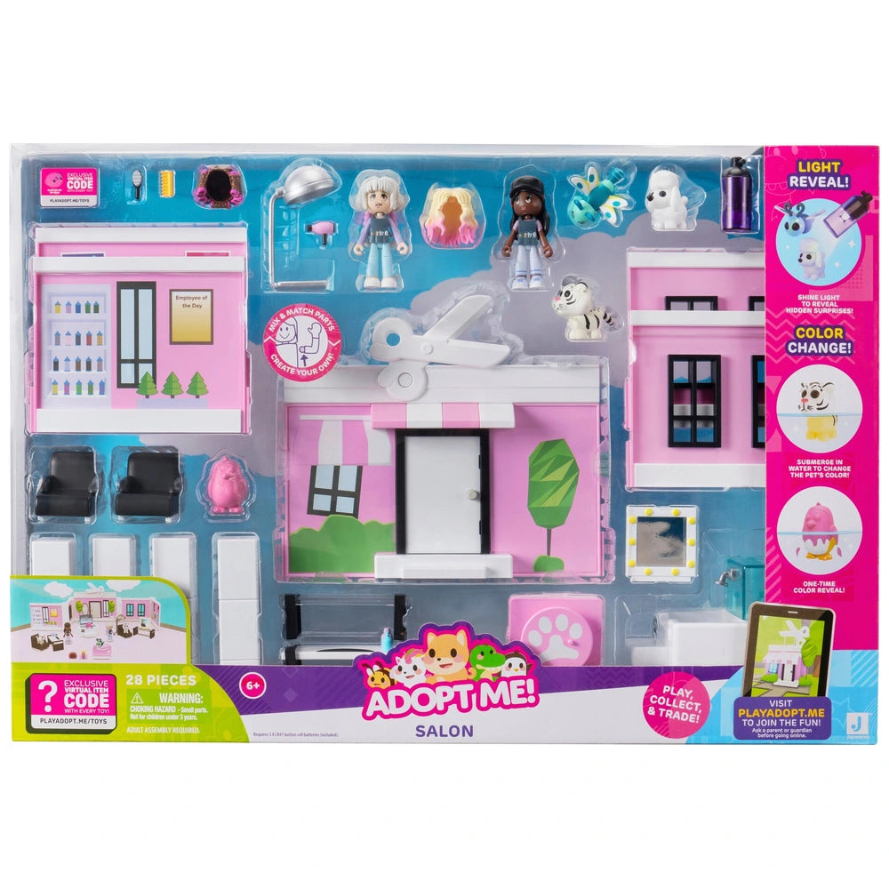 Adopt Me! Pet Salon Deluxe Playset - Top Online Game - Exclusive Virtual Item Code Included - Featuring Your Favourite Adopt Me! Pets, Characters, And Playscapes