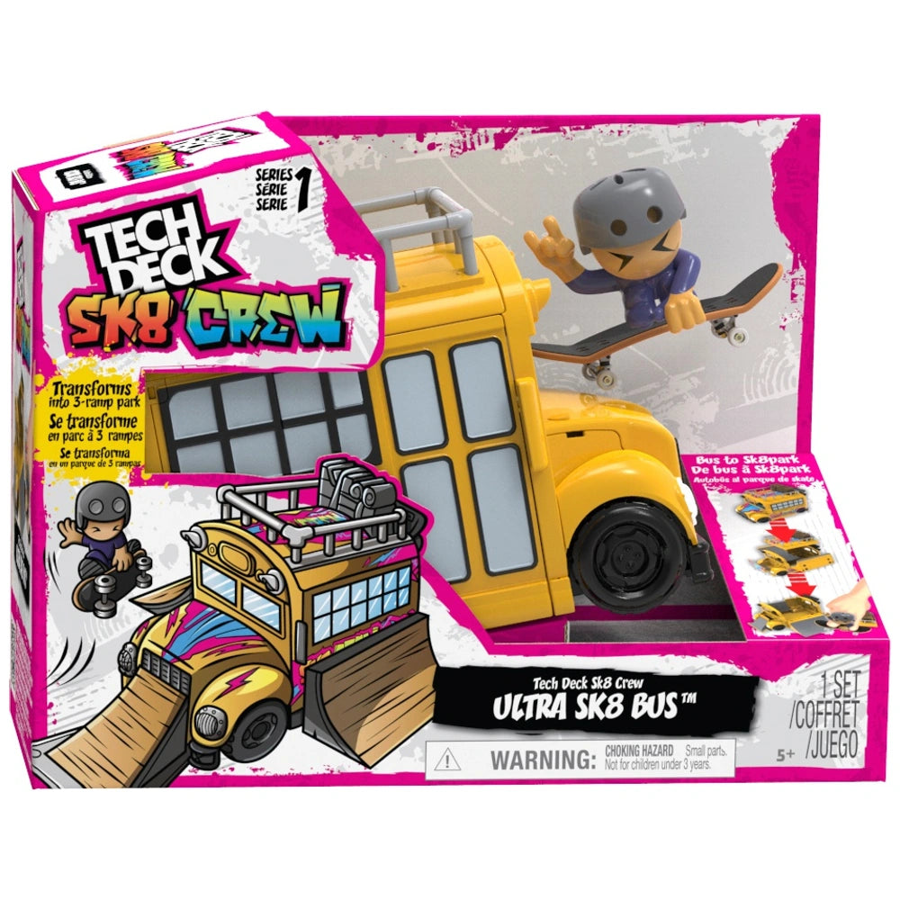 Tech Deck Sk8 Crew 2-In-1 Transforming Ultra Sk8 Bus Set