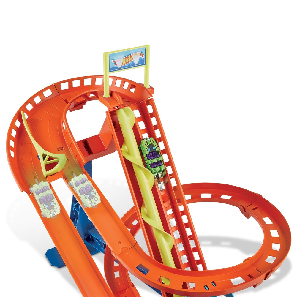 Hot Wheels City Roller Coaster Rally With 5 Diecast Vehicles