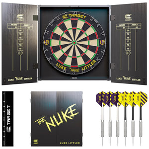 Luke Littler Dart Board And Cabinet Steel-Tip Brass Darts Set