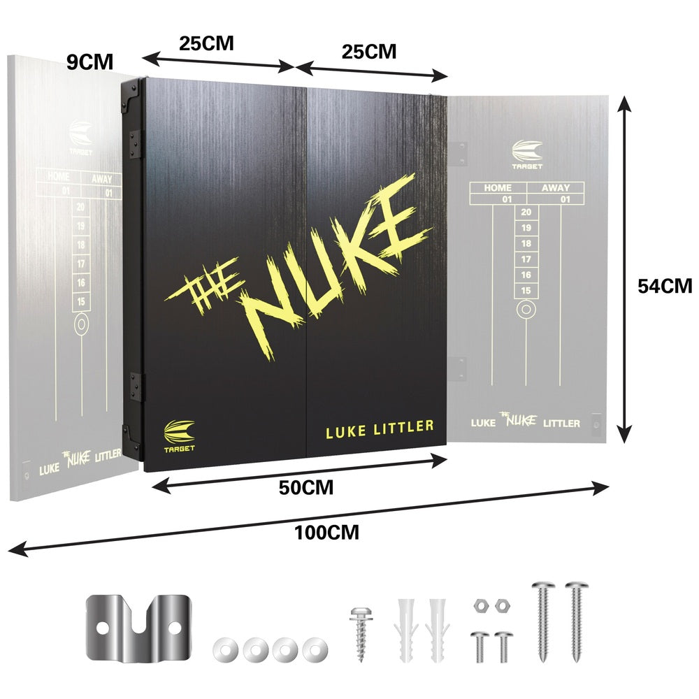 Luke Littler Dart Board And Cabinet Steel-Tip Brass Darts Set