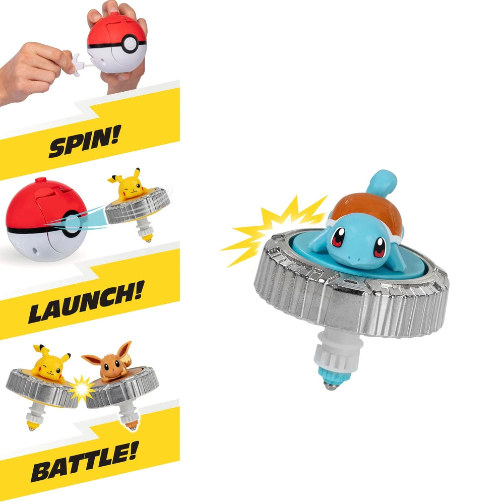 Pokémon Squirtle Battle Spinner Pack - Battle Spinner With Poké Ball Spinner Launcher