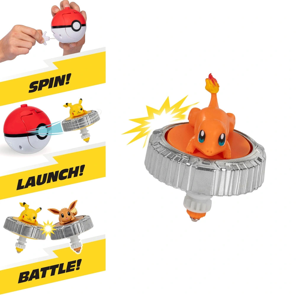 Pokémon Charmander Battle Spinner Pack - Battle Spinner With Poké Ball Spinner Launcher