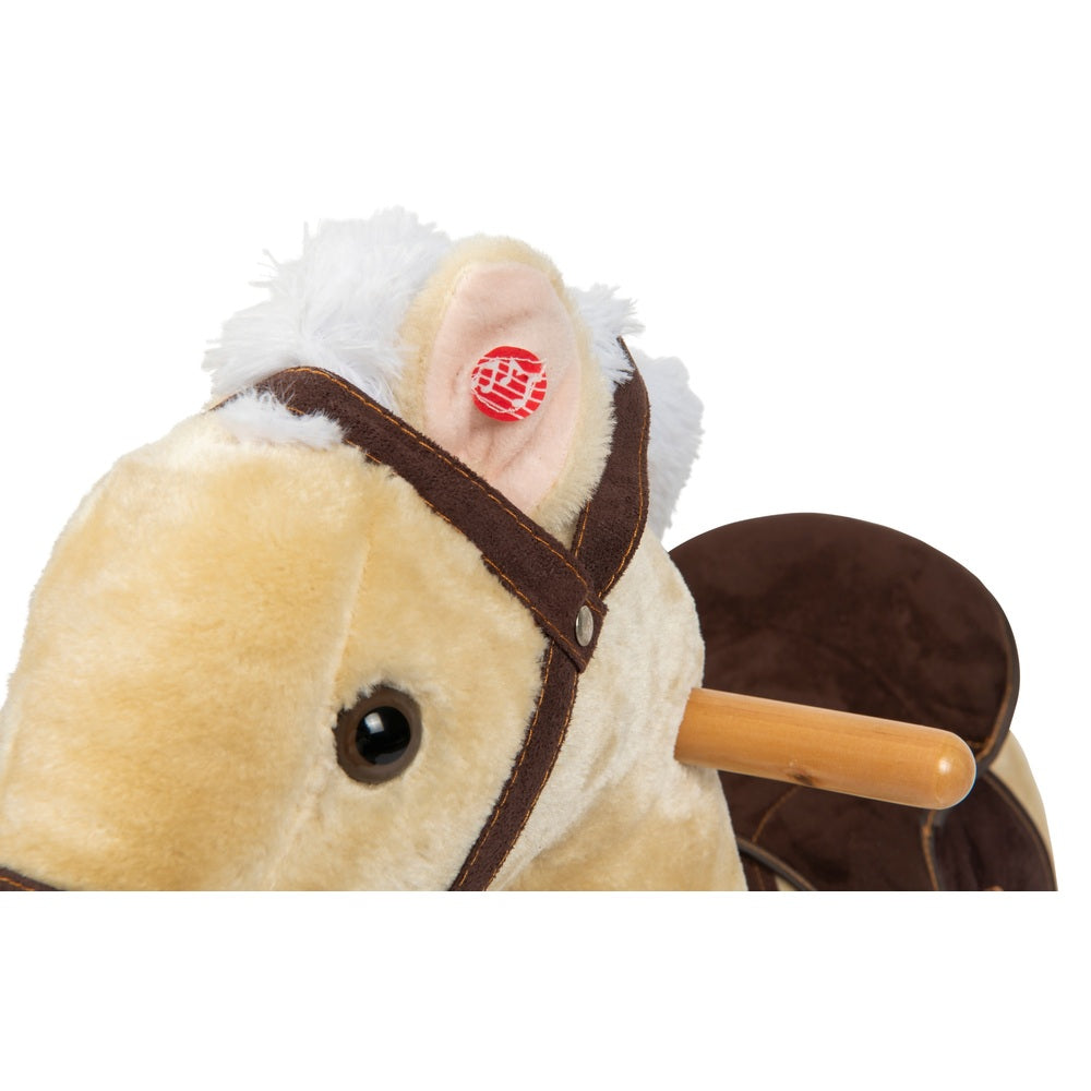 Beige Wooden Rocking Horse