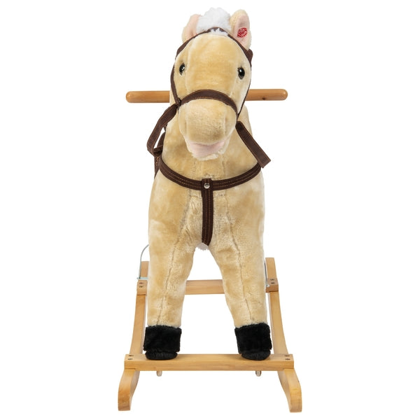 Beige Wooden Rocking Horse