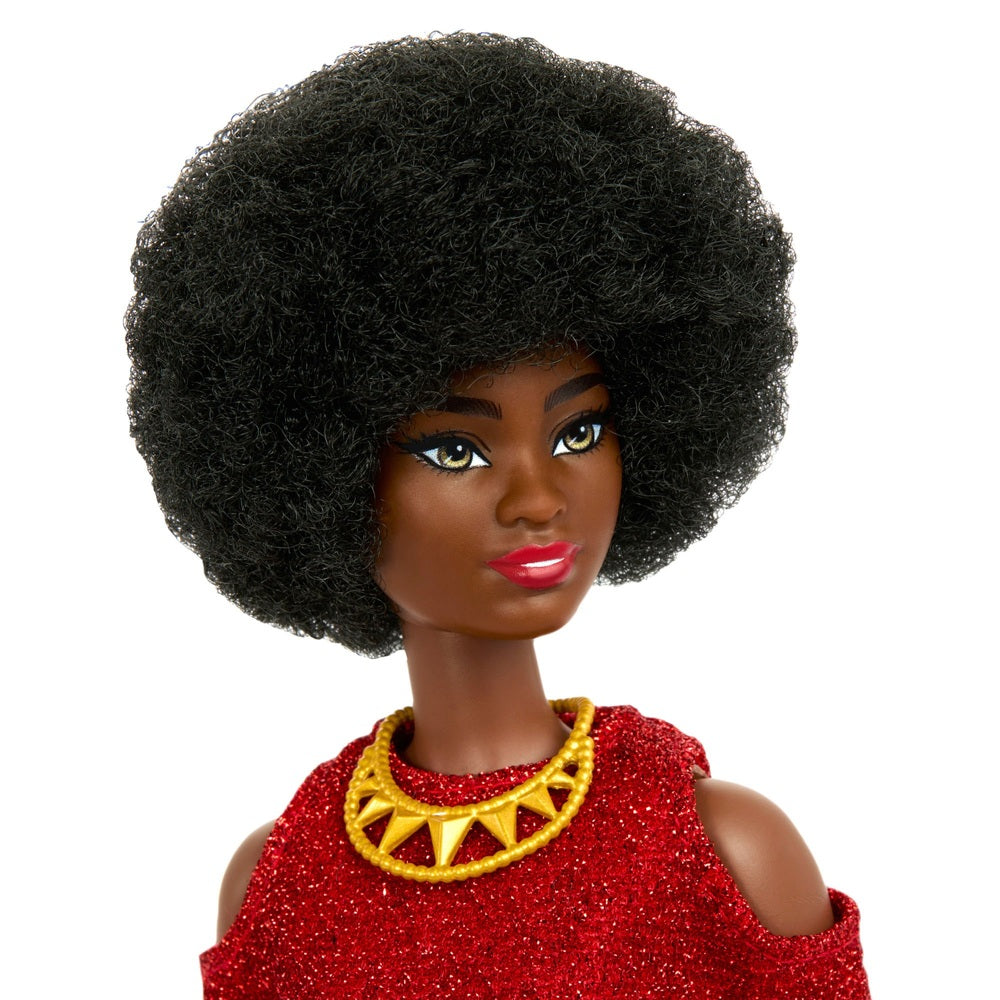 Barbie Fashionistas Doll Black Hair And Red Dress