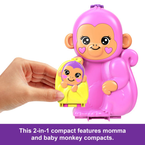 Polly Pocket Large Wearable Momma Monkey And Baby Playset