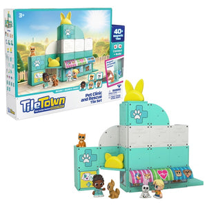 Tile Town Pet Clinic And Rescue Magnetic Tiles Set