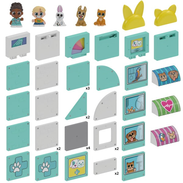 Tile Town Pet Clinic And Rescue Magnetic Tiles Set