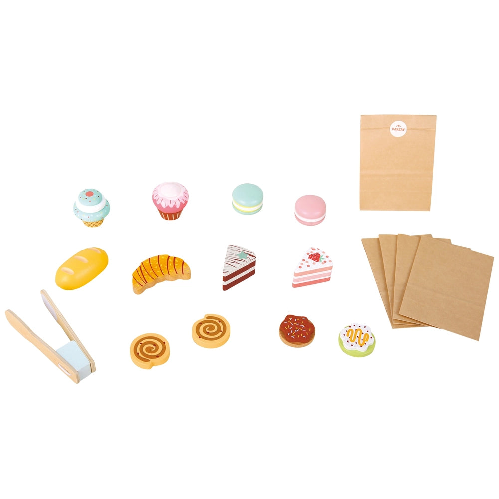 Wooden Table Top Bakery Shop With Accessories