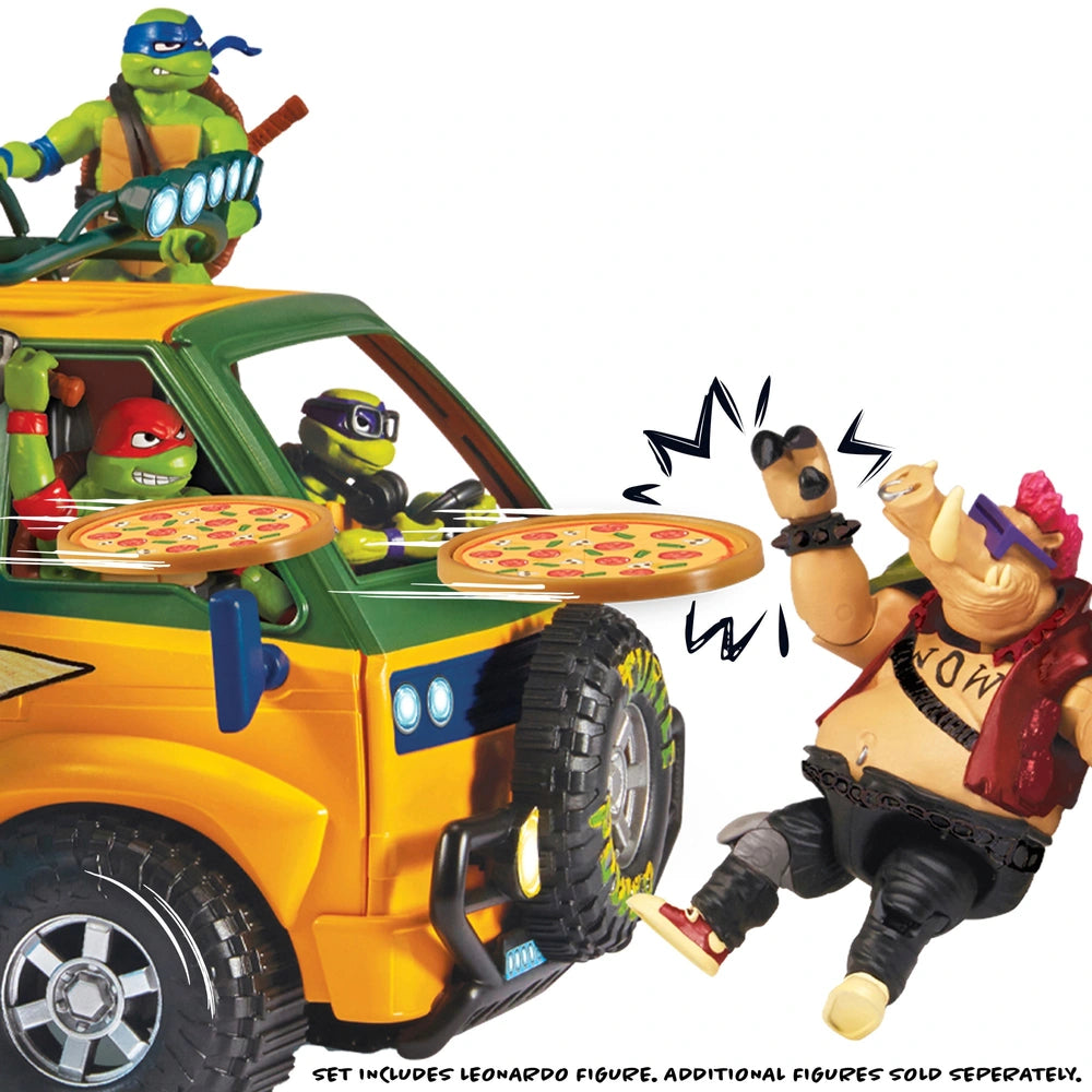 Teenage Mutant Ninja Turtles: Mutant Mayhem – Pizza Fire Van And Leonardo Action Figure