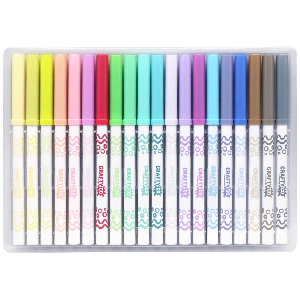 Crafty Co. Fine Line Pastel Washable Markers 20 Pack